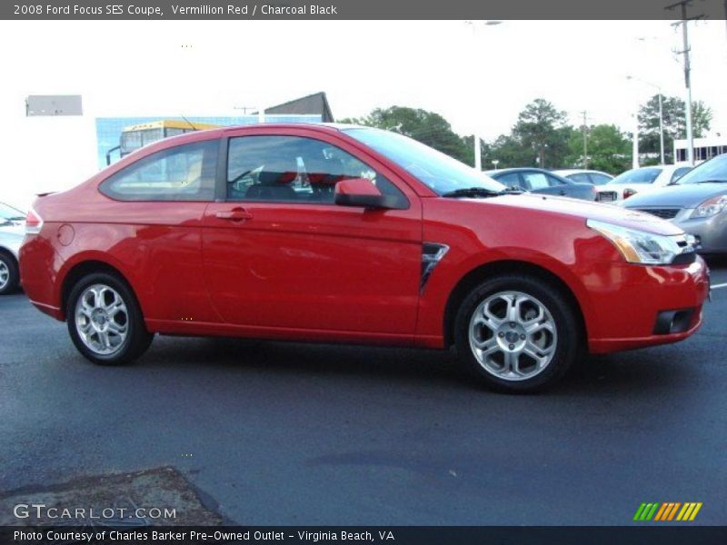 Vermillion Red / Charcoal Black 2008 Ford Focus SES Coupe