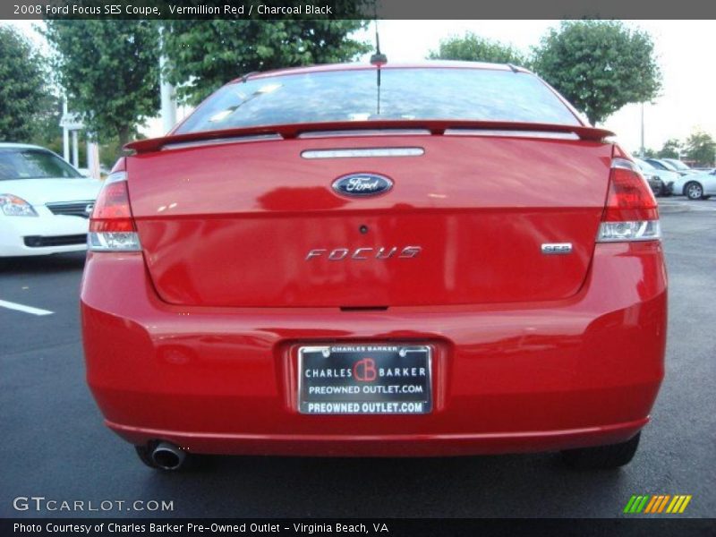Vermillion Red / Charcoal Black 2008 Ford Focus SES Coupe