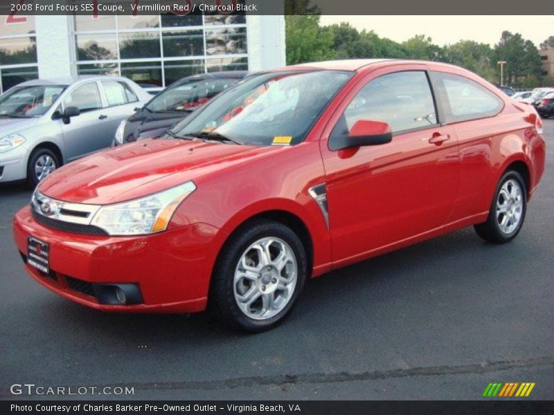 Vermillion Red / Charcoal Black 2008 Ford Focus SES Coupe