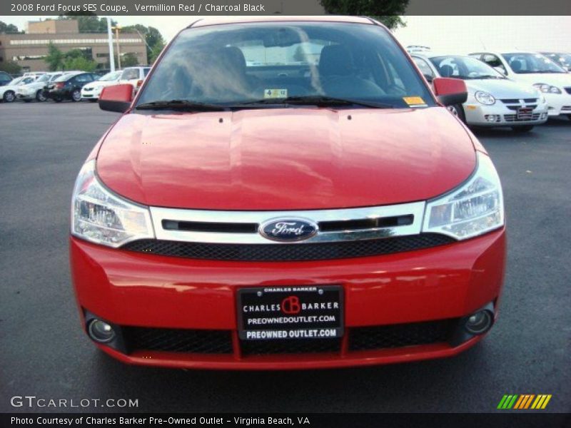 Vermillion Red / Charcoal Black 2008 Ford Focus SES Coupe