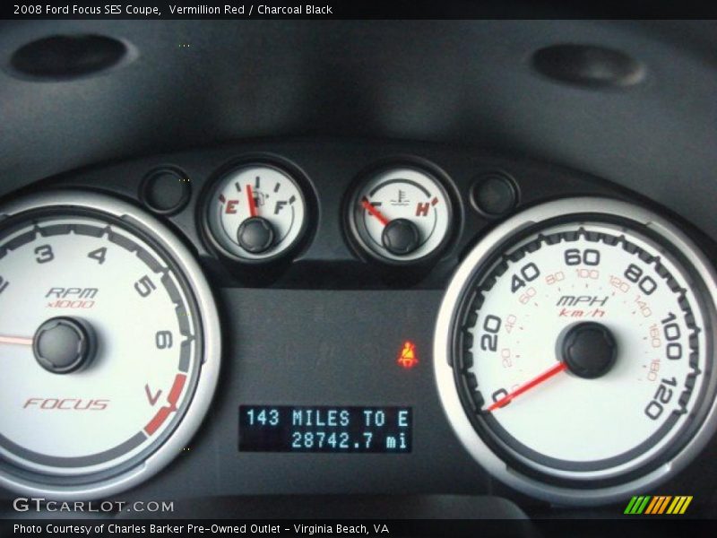 Vermillion Red / Charcoal Black 2008 Ford Focus SES Coupe