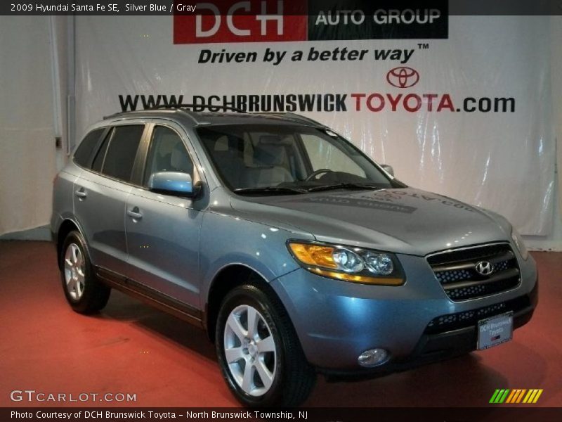 Silver Blue / Gray 2009 Hyundai Santa Fe SE