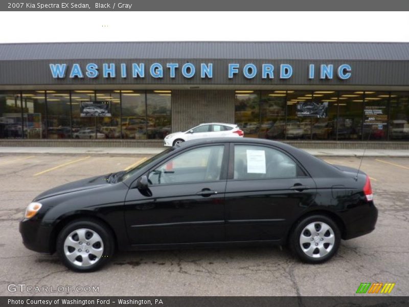 Black / Gray 2007 Kia Spectra EX Sedan