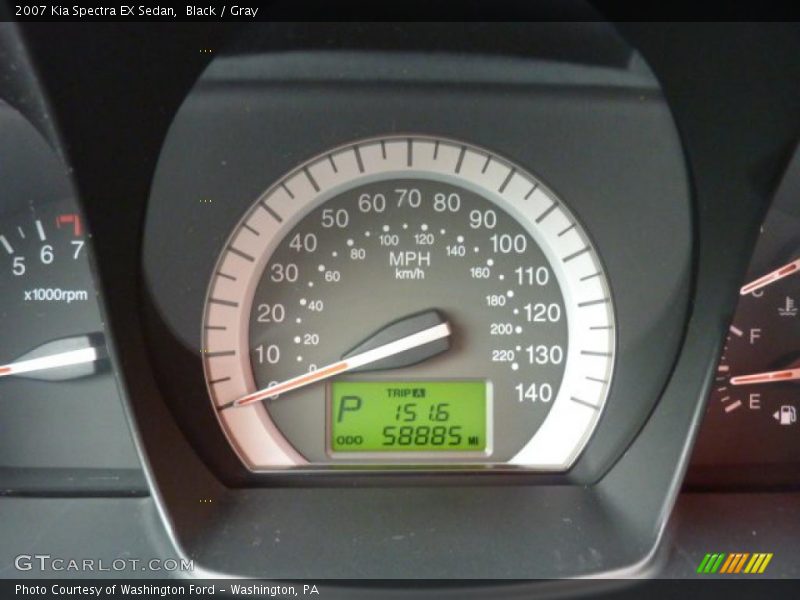 Black / Gray 2007 Kia Spectra EX Sedan