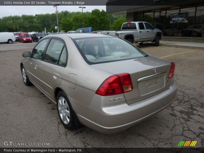 Titanium Metallic / Beige 2001 Honda Civic EX Sedan