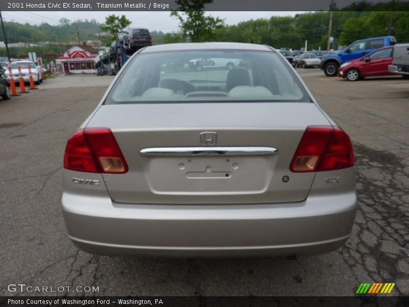 Titanium Metallic / Beige 2001 Honda Civic EX Sedan