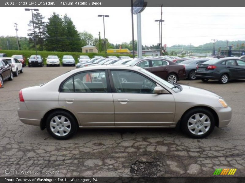 Titanium Metallic / Beige 2001 Honda Civic EX Sedan