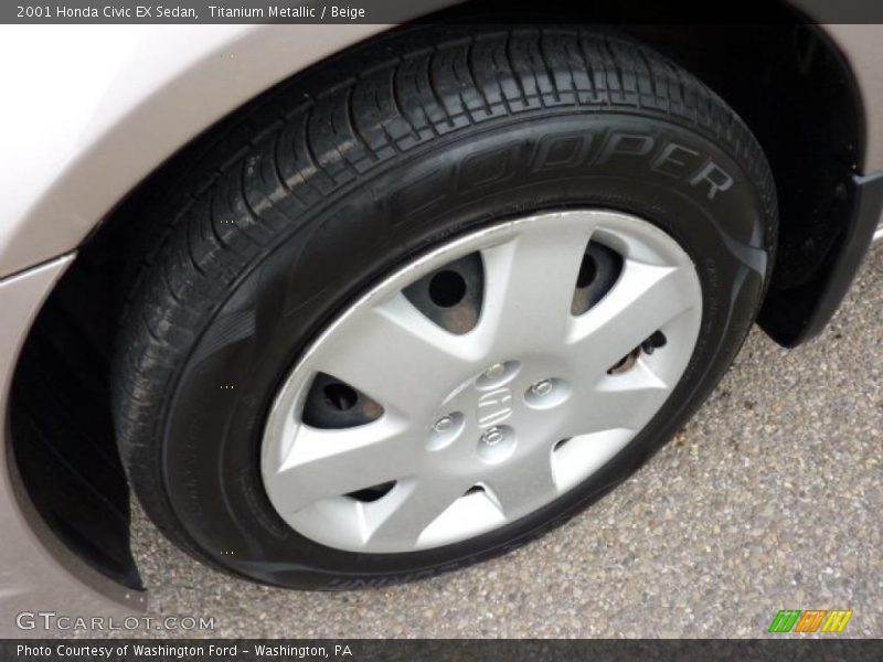 Titanium Metallic / Beige 2001 Honda Civic EX Sedan