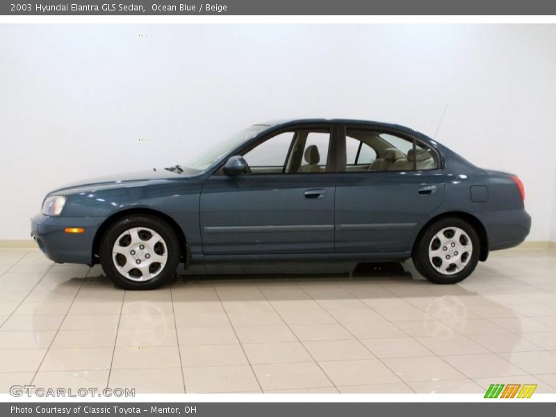 Ocean Blue / Beige 2003 Hyundai Elantra GLS Sedan