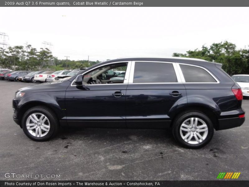 Cobalt Blue Metallic / Cardamom Beige 2009 Audi Q7 3.6 Premium quattro