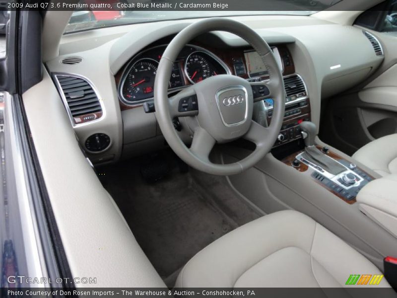 Cobalt Blue Metallic / Cardamom Beige 2009 Audi Q7 3.6 Premium quattro