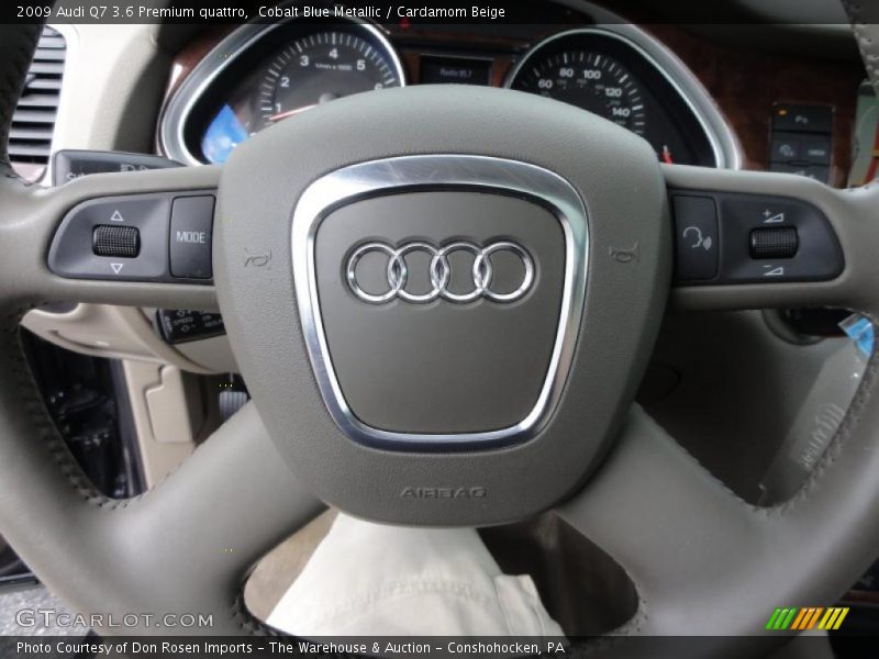 Cobalt Blue Metallic / Cardamom Beige 2009 Audi Q7 3.6 Premium quattro