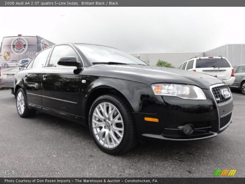 Brilliant Black / Black 2008 Audi A4 2.0T quattro S-Line Sedan