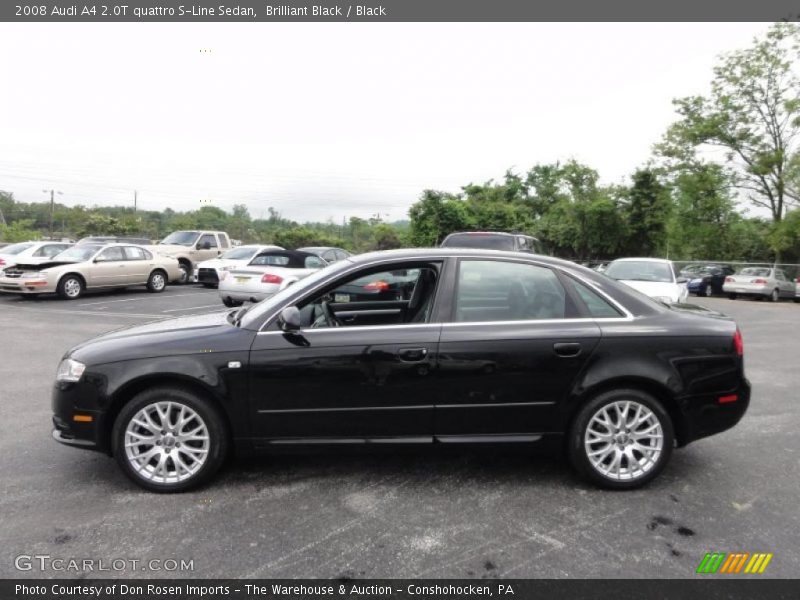 Brilliant Black / Black 2008 Audi A4 2.0T quattro S-Line Sedan