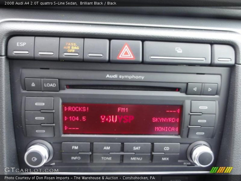 Controls of 2008 A4 2.0T quattro S-Line Sedan