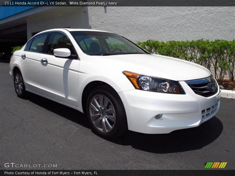 White Diamond Pearl / Ivory 2011 Honda Accord EX-L V6 Sedan