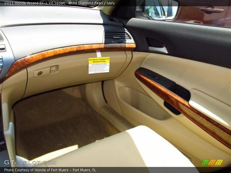 White Diamond Pearl / Ivory 2011 Honda Accord EX-L V6 Sedan