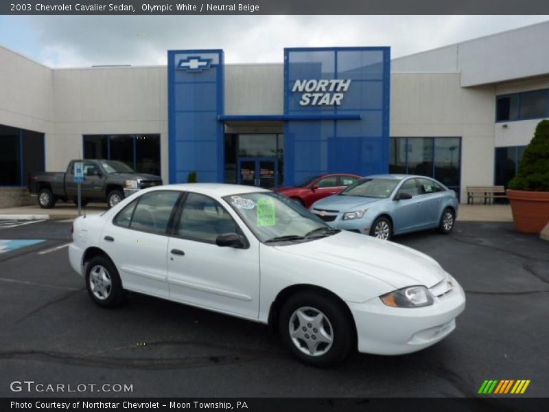 Olympic White / Neutral Beige 2003 Chevrolet Cavalier Sedan