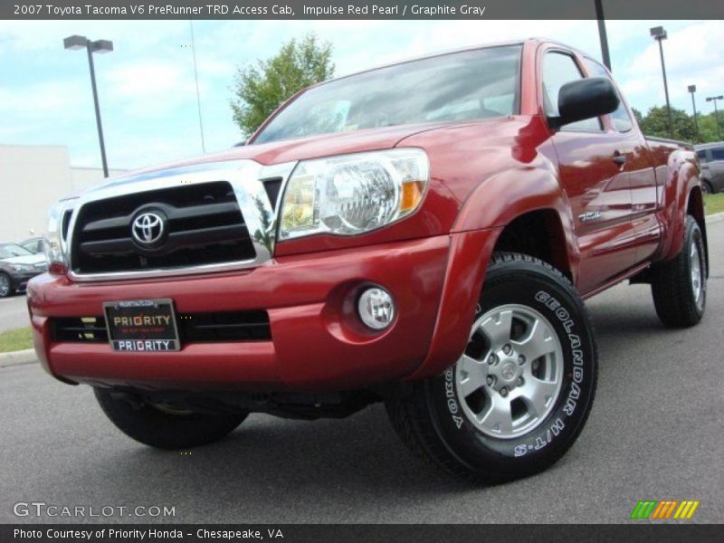 Impulse Red Pearl / Graphite Gray 2007 Toyota Tacoma V6 PreRunner TRD Access Cab