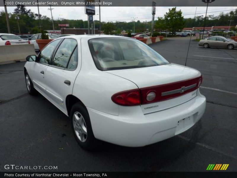 Olympic White / Neutral Beige 2003 Chevrolet Cavalier Sedan