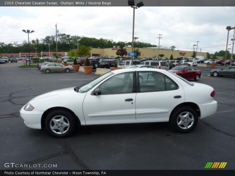 Olympic White / Neutral Beige 2003 Chevrolet Cavalier Sedan