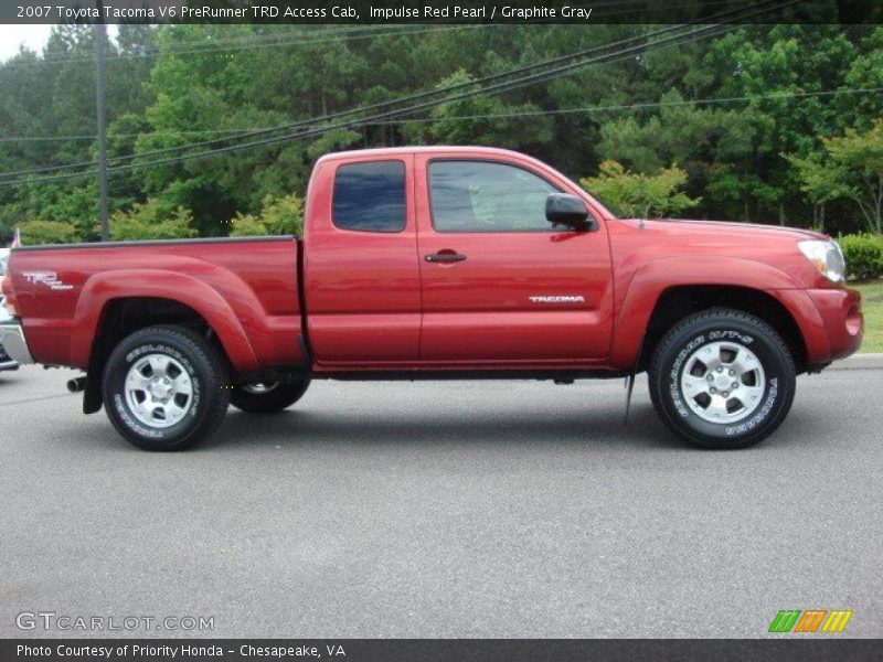 Impulse Red Pearl / Graphite Gray 2007 Toyota Tacoma V6 PreRunner TRD Access Cab