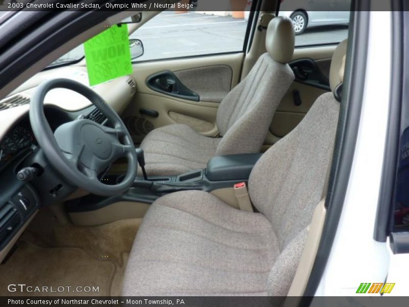 Olympic White / Neutral Beige 2003 Chevrolet Cavalier Sedan