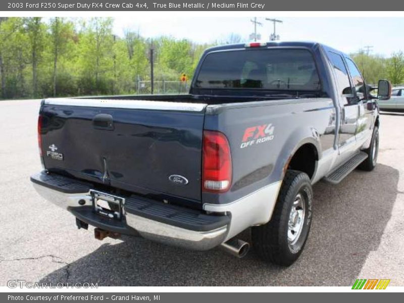 True Blue Metallic / Medium Flint Grey 2003 Ford F250 Super Duty FX4 Crew Cab 4x4
