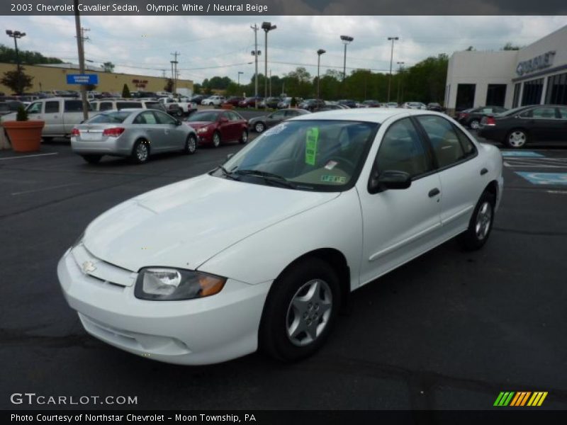 Olympic White / Neutral Beige 2003 Chevrolet Cavalier Sedan