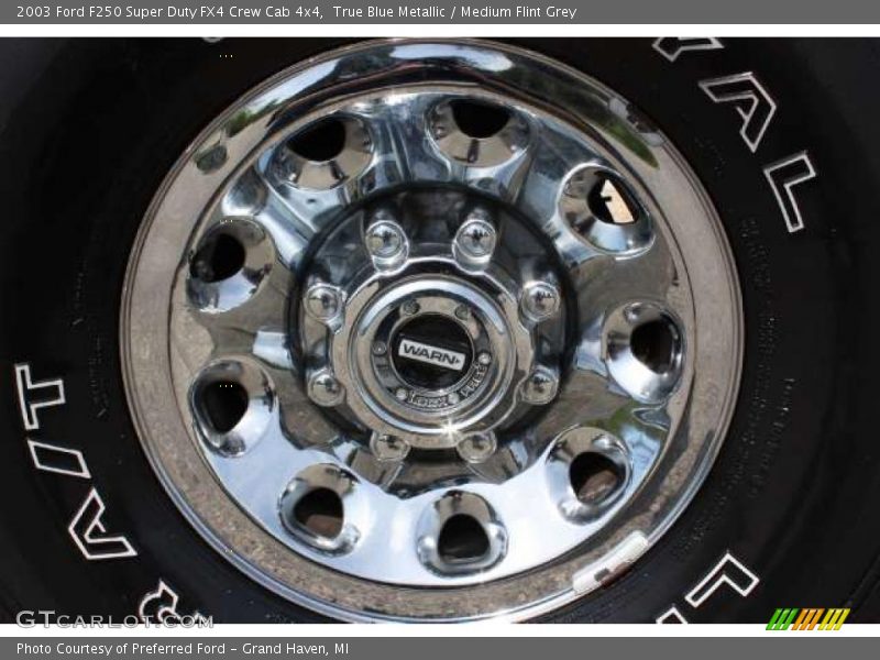 True Blue Metallic / Medium Flint Grey 2003 Ford F250 Super Duty FX4 Crew Cab 4x4