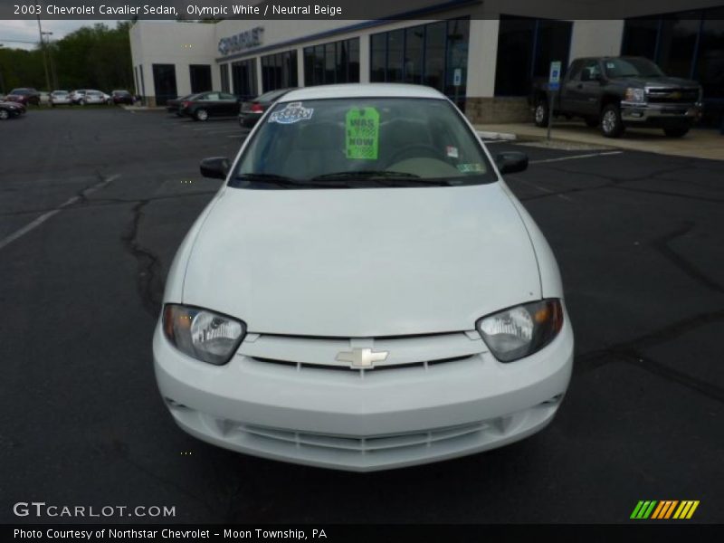 Olympic White / Neutral Beige 2003 Chevrolet Cavalier Sedan
