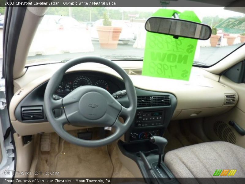 Olympic White / Neutral Beige 2003 Chevrolet Cavalier Sedan