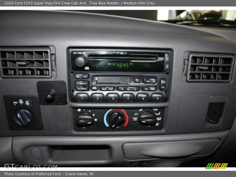 True Blue Metallic / Medium Flint Grey 2003 Ford F250 Super Duty FX4 Crew Cab 4x4