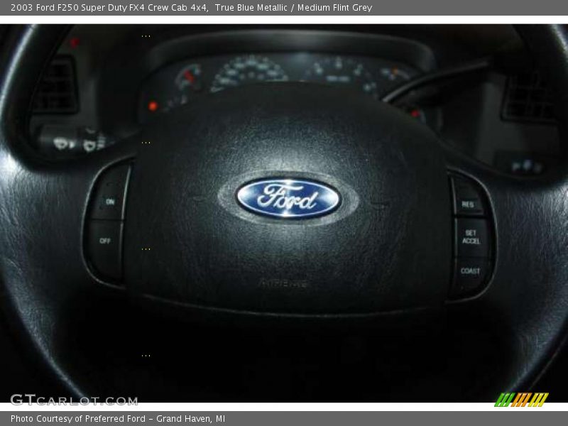True Blue Metallic / Medium Flint Grey 2003 Ford F250 Super Duty FX4 Crew Cab 4x4