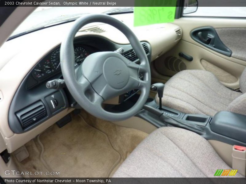 Olympic White / Neutral Beige 2003 Chevrolet Cavalier Sedan