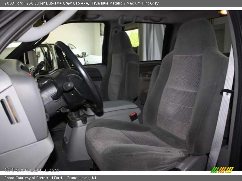 True Blue Metallic / Medium Flint Grey 2003 Ford F250 Super Duty FX4 Crew Cab 4x4