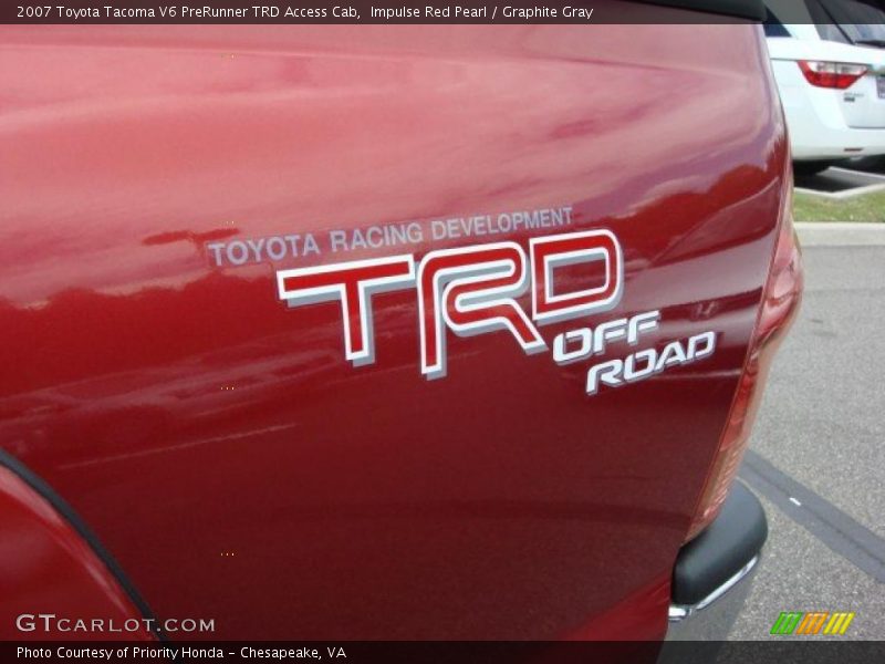 Impulse Red Pearl / Graphite Gray 2007 Toyota Tacoma V6 PreRunner TRD Access Cab