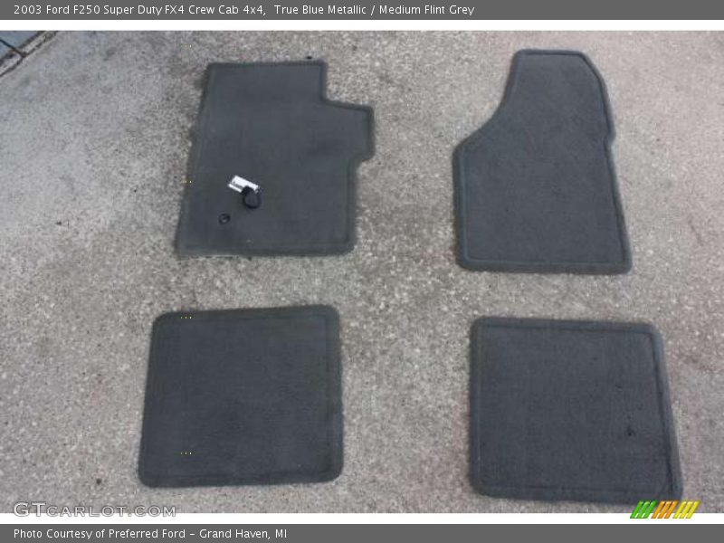 True Blue Metallic / Medium Flint Grey 2003 Ford F250 Super Duty FX4 Crew Cab 4x4