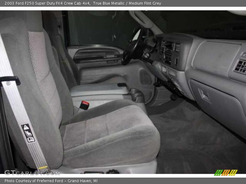 True Blue Metallic / Medium Flint Grey 2003 Ford F250 Super Duty FX4 Crew Cab 4x4