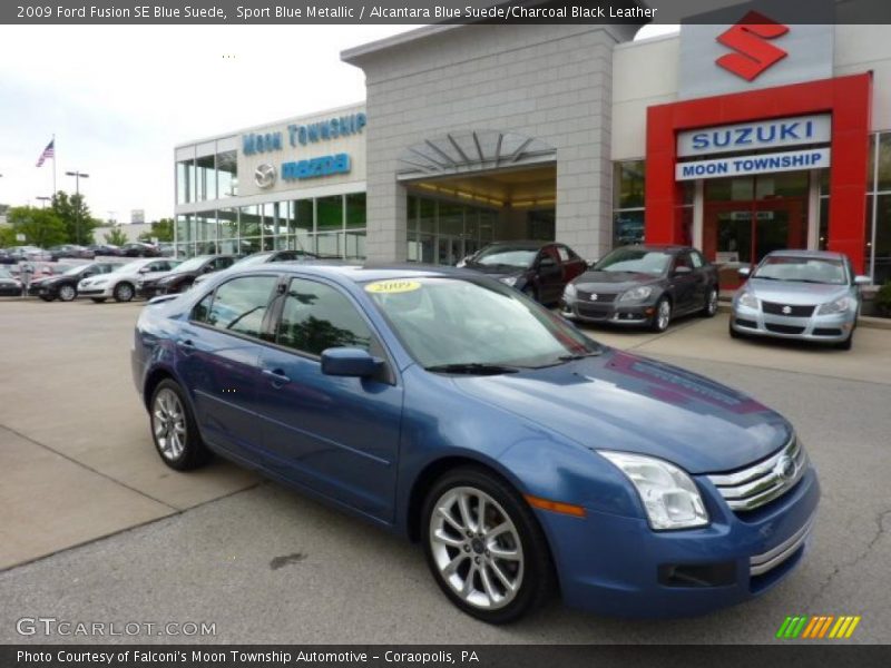 Sport Blue Metallic / Alcantara Blue Suede/Charcoal Black Leather 2009 Ford Fusion SE Blue Suede