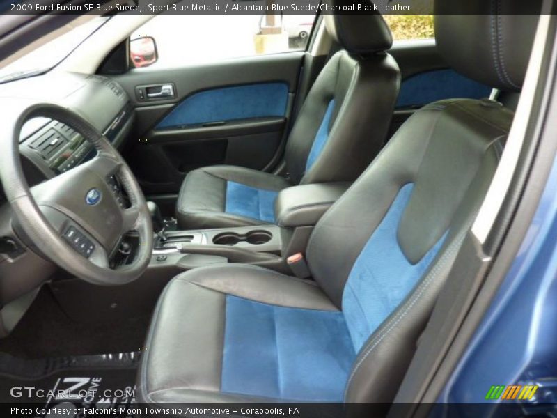 Sport Blue Metallic / Alcantara Blue Suede/Charcoal Black Leather 2009 Ford Fusion SE Blue Suede