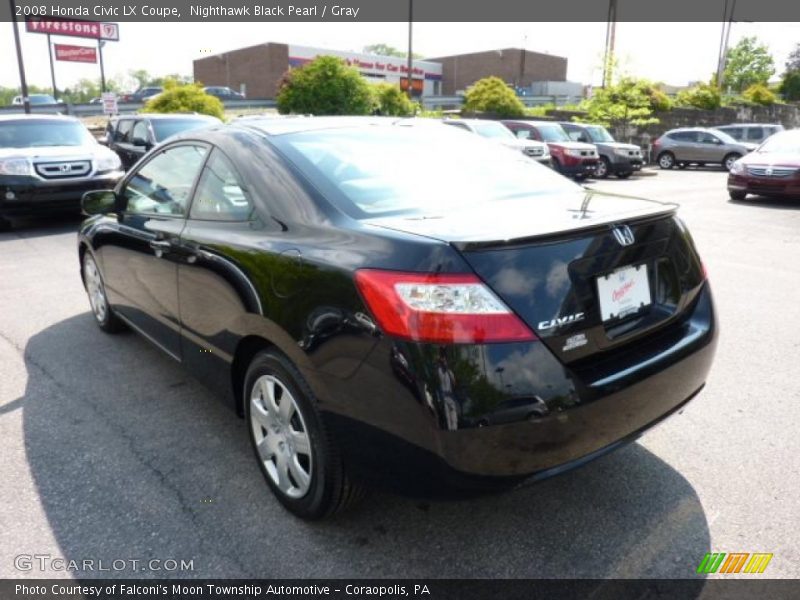 Nighthawk Black Pearl / Gray 2008 Honda Civic LX Coupe