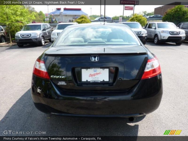 Nighthawk Black Pearl / Gray 2008 Honda Civic LX Coupe