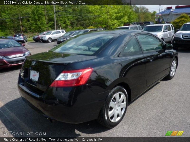 Nighthawk Black Pearl / Gray 2008 Honda Civic LX Coupe