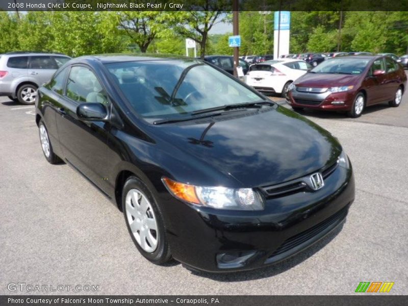Nighthawk Black Pearl / Gray 2008 Honda Civic LX Coupe