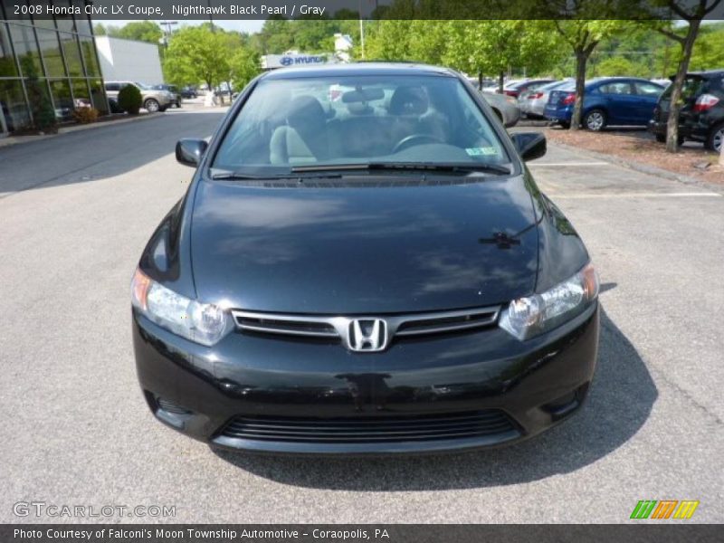 Nighthawk Black Pearl / Gray 2008 Honda Civic LX Coupe