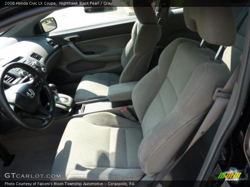 Nighthawk Black Pearl / Gray 2008 Honda Civic LX Coupe