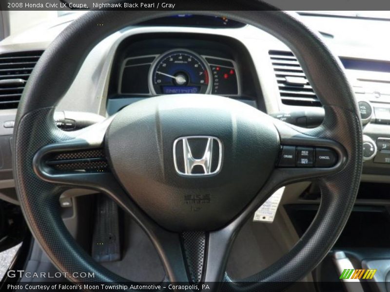 Nighthawk Black Pearl / Gray 2008 Honda Civic LX Coupe