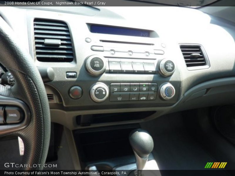 Nighthawk Black Pearl / Gray 2008 Honda Civic LX Coupe