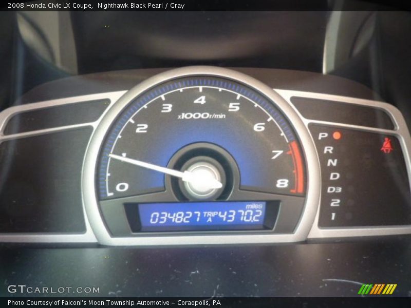 Nighthawk Black Pearl / Gray 2008 Honda Civic LX Coupe